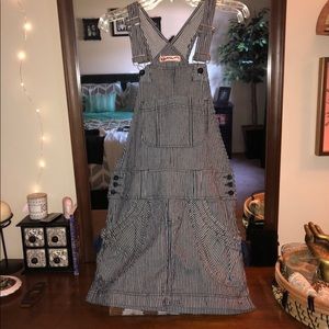 Vintage Railroad Hickory Stripe overall dress